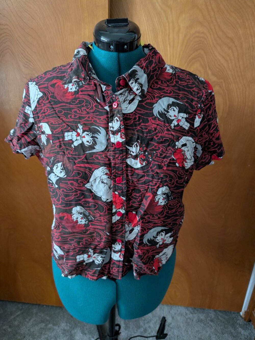 Inuyasha Button Crop Top